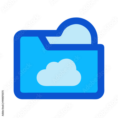 Cloud Folder Icon, Cloud Computing, Data Storage, File Management Symbol