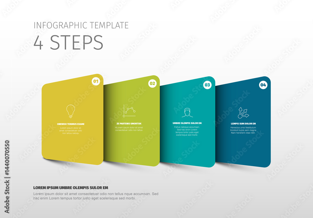 Colorful Four Steps Infographic Presentation Template with Icons