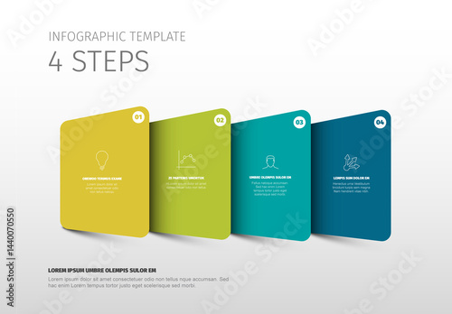 Obraz na płótnie Colorful Four Steps Infographic Presentation Template with Icons w salonie