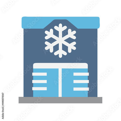 Frozen Food Storage Illustration, Cold Storage Icon, Deep Freezer Sign