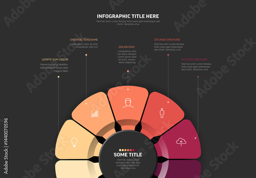 Geometric Infographic Template on Dark Background