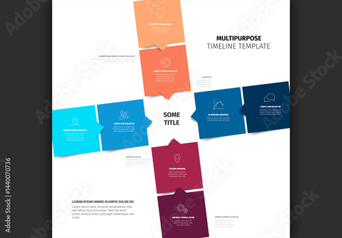 Multipurpose Radial Timeline Layout Infographic Vector Template