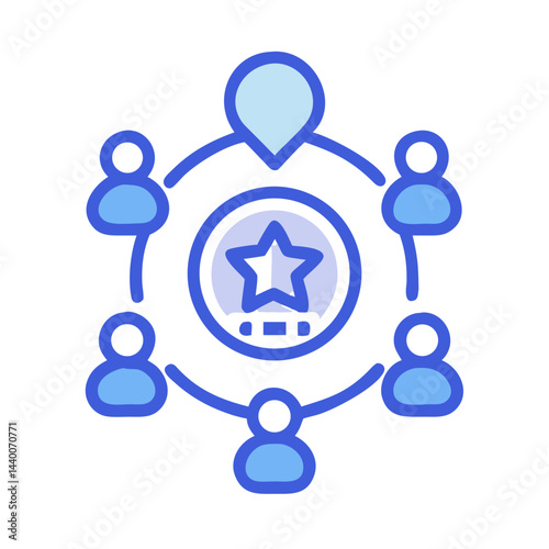 Teamwork success and high quality service connecting people in a collaboration icon
