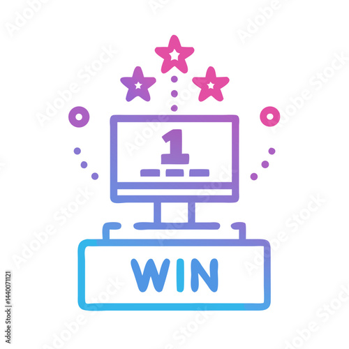 Gradient Win Icon: Success, Gaming, and Achievement Illustration