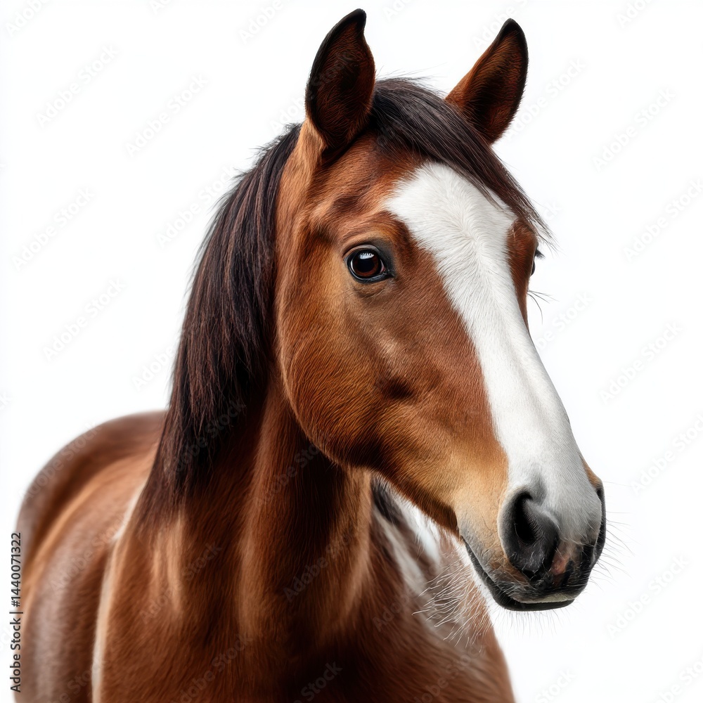 Fototapeta premium Horse portrait close up isolated on white background