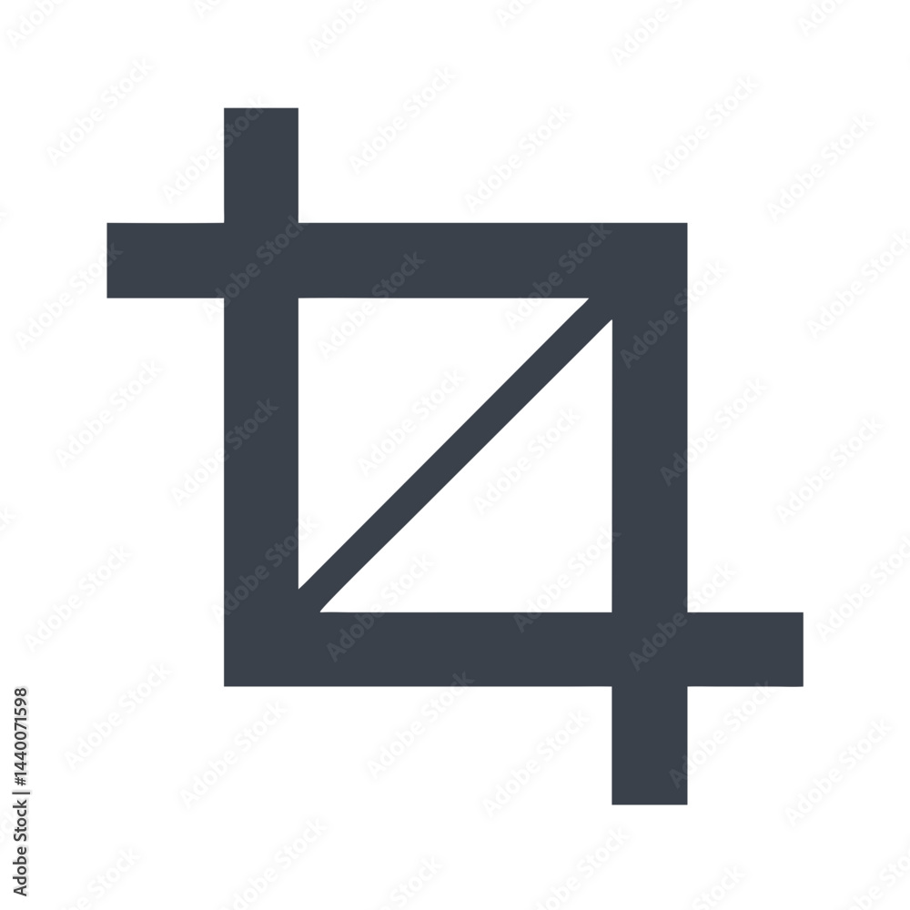 Fototapeta premium Crop Icon Symbol, Digital Image Editing, Isolate and Reframe Image
