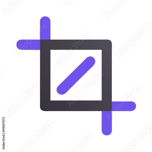 Crop Icon Design - Image Cropping, Resizing and Editing Tool Symbol
