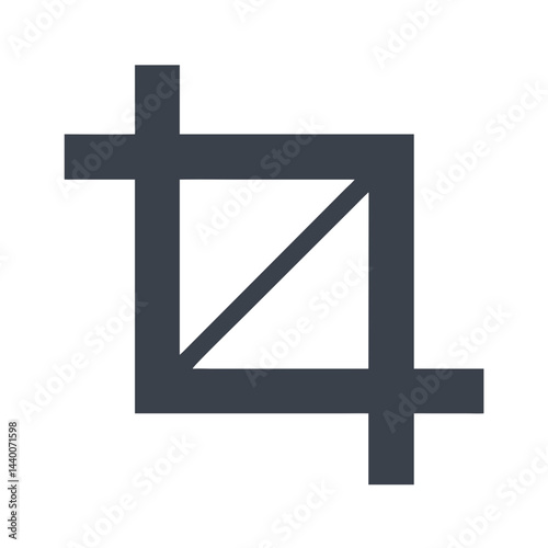 Crop Icon Symbol, Digital Image Editing, Isolate and Reframe Image
