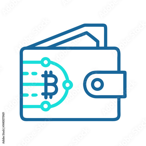 Blockchain Digital Wallet: Crypto Currency and Decentralized Finance Illustration
