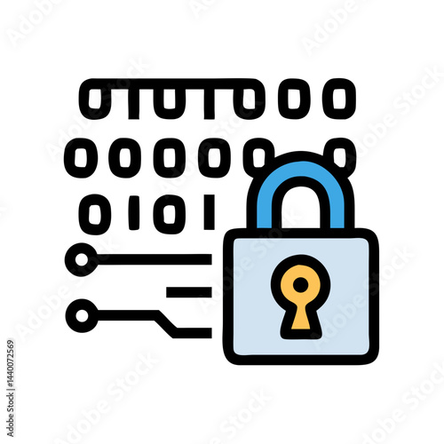 Icon of a light blue padlock with a golden keyhole