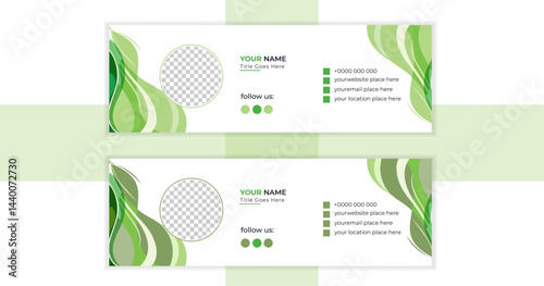 Modern and minimalist email signature ,email footer template,corporate email signature template design or business email signature with an author photo place modern and minimal layout.