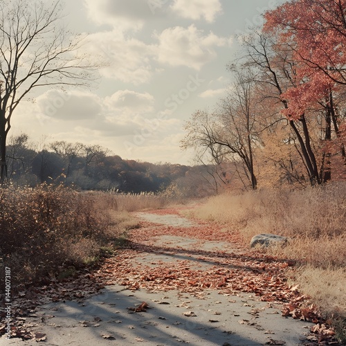 Autumn Forest Path Falling Leaves Scenic Nature Landscape, autumn, forest, path, leaves, falling, scenic, nature, landscape, trees, colorful