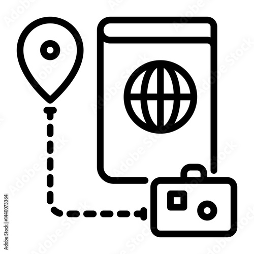 pasport icon, line icon style