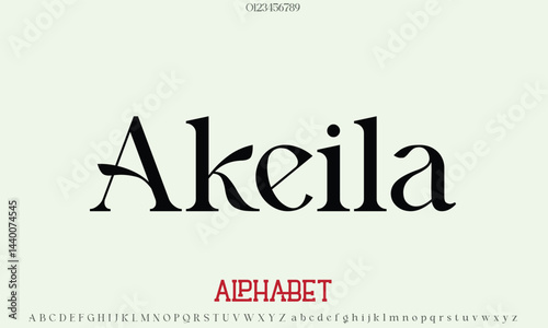 Luxury Akeila alphabet letters font for logo