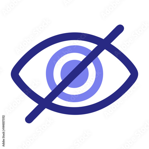 Eye Slash Icon on Black Background: Privacy and Security Symbol