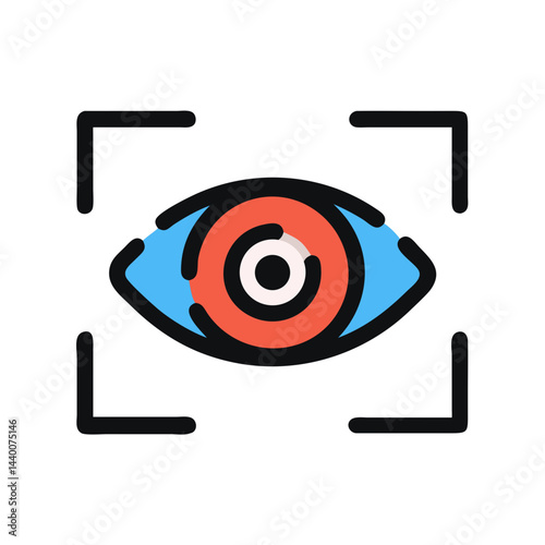 Eye Scan Icon: Biometric Security, Identification, Authentication, and Technology