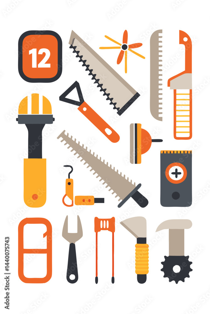 Obraz premium Detailed Minimalist Cutting Toolset