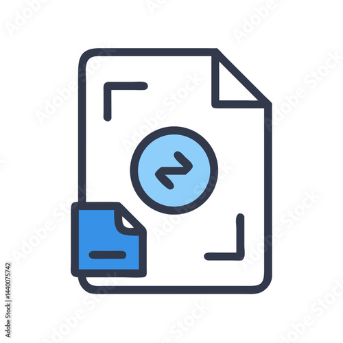 File Format Icon with Arrow Symbol for Transfer, Exchange or Synchronization