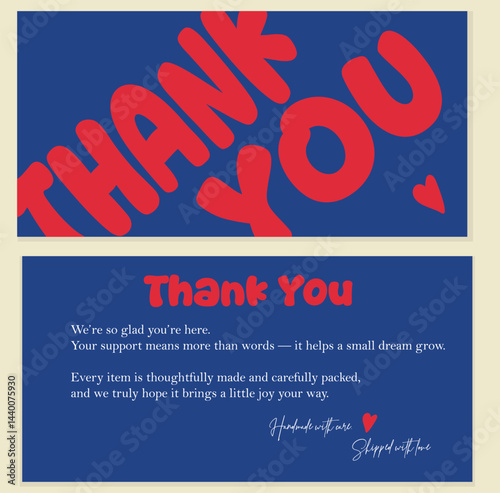 Small Business Thank You Card Template, Business Thank You Card Thanks For Your Purchase Card, Printable Thank You Package Insert	
