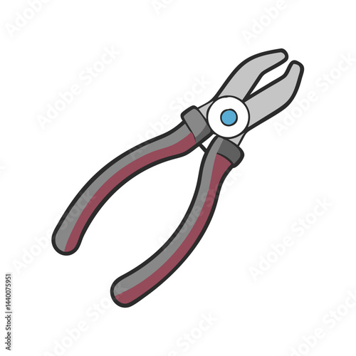  Diagonal Pliers Flat Icon Design