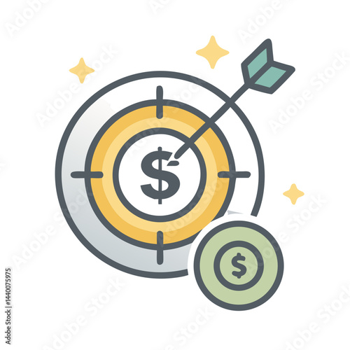 Targeted Investment: Arrow Hitting Dollar Goal, Achieved Financial Success and Strategy