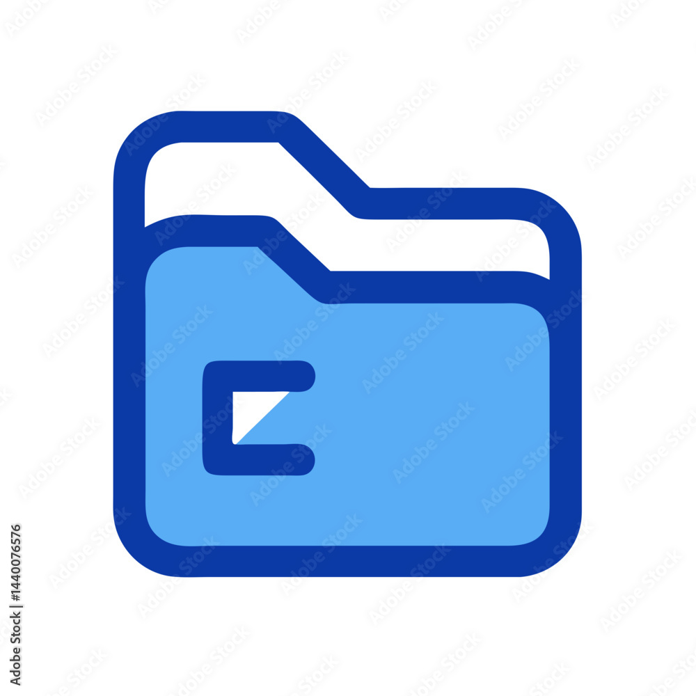 Blue Folder Icon for Data Storage and Management in Minimalist Style Blue Folder Icon for Data Storage and Management in Minimalist Style
