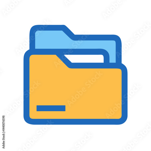 Clean and Modern Folder Icon with Blue and Gold Outline