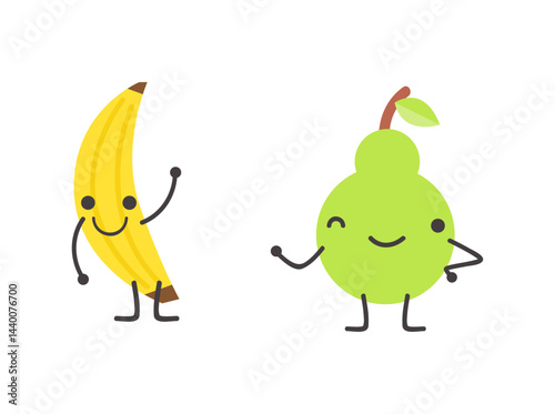Collection of funny fruit characters