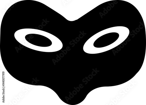 
Mask superhero carnival villain or burger vector icon set. Black masquerade costume eye mask silhouette hidden person face. Simple design incognito party masque shape template illustration. isolated 