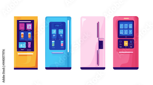 Colorful Refrigerators with Digital Screens and Modern Designs