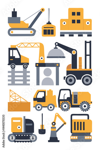  Creative Heavy Machinery Tools Icon Overview