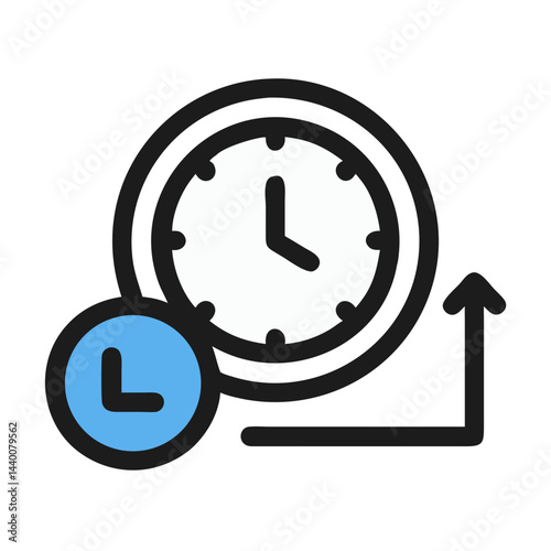 Time Management and Productivity Boost: A Clock Icon with Arrow Symbol