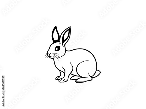 Obraz na płótnie Minimalist Rabbit Line Drawings Adorable Bunny Outline Vector Collection Perfect for Coloring Books, Posters, and Children's Designs.
w salonie