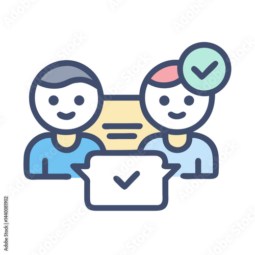 Team Approval and Project Success: Vector Icon for Partnership