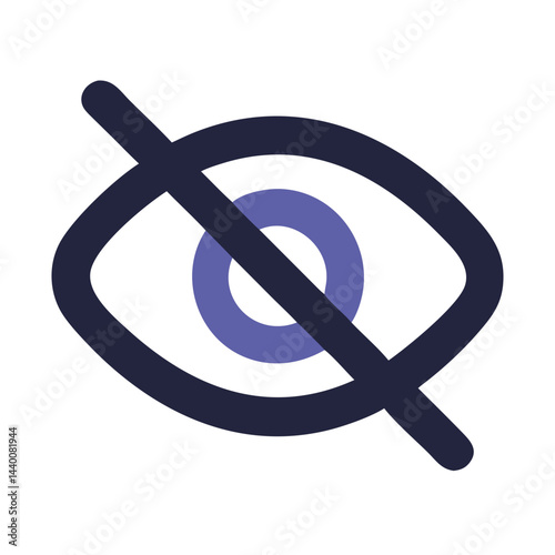 Eye With Line Through Icon: Visibility, Privacy, Security and Hidden Concept
