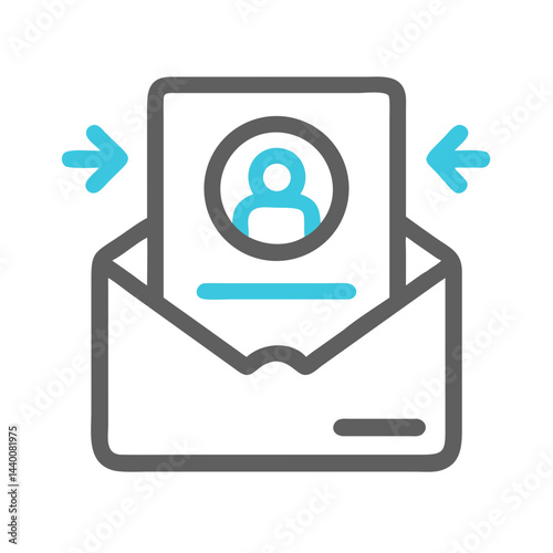 Email Marketing: Contact Us with Person Icon, Inbound Message, Contact Details