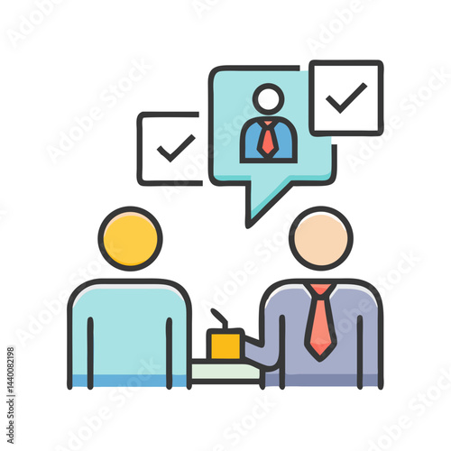 Job Interview Process: Candidate Selection, Feedback, and Hiring with Checkmarks