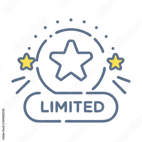 Limited Edition Icon with Stars - Exclusive Offer, Special Promotion Vector