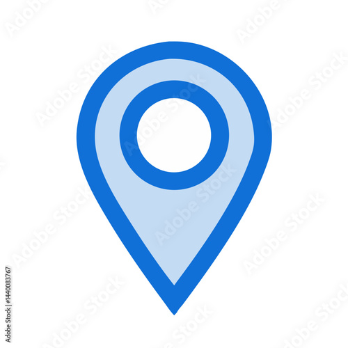 Blue Location Pin Icon for Maps, Navigation, and Mobile App Design