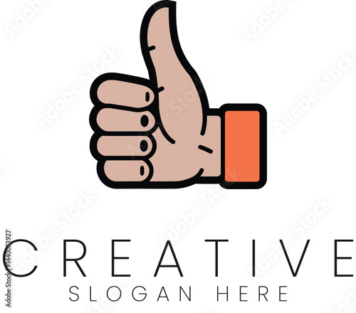 Thumbs Up Hand Gesture Positive Feedback Icon Design Illustration yes web like good okay vote logo  