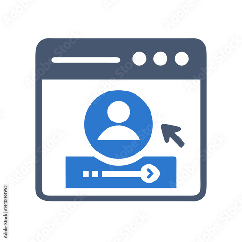 Login Web Interface Icon - User Account, Profile Login, Web Design