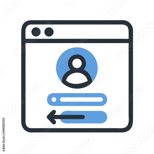 Login Window Icon Illustration for Website User Interface