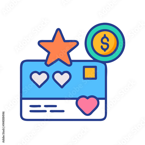 Social Media Engagement Icon: Likes, Favorites, Star, and Revenue Symbol
