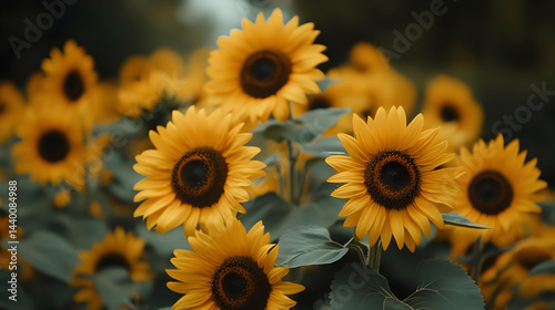 Close-up Photo of Yellow Sunflowers in a Field