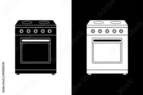 Gas Stove Silhouette Graphic High-Quality Vector Design.