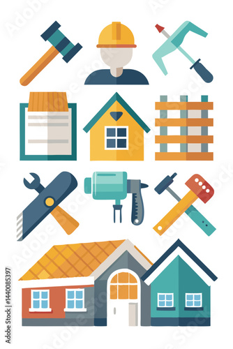  Creative Roofing Tools Icon Overview