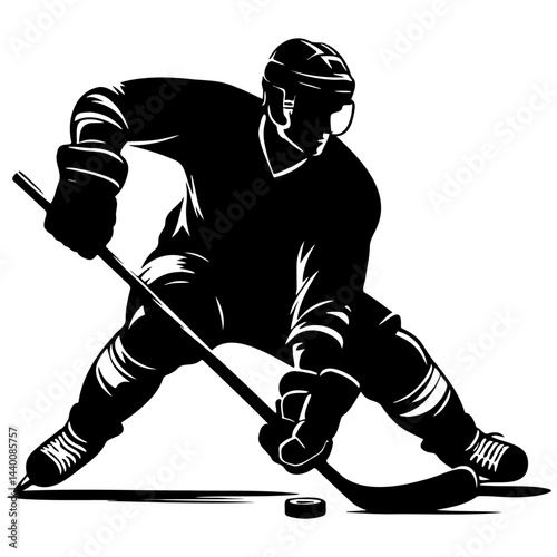 Ice Hockey Player Silhouette.
