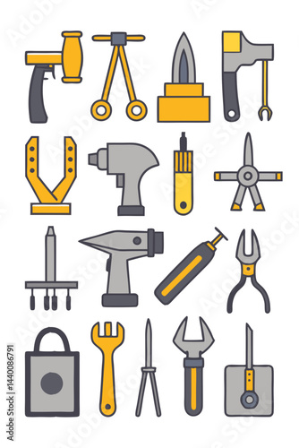  Comprehensive Sheet Metal Tools Icon Set