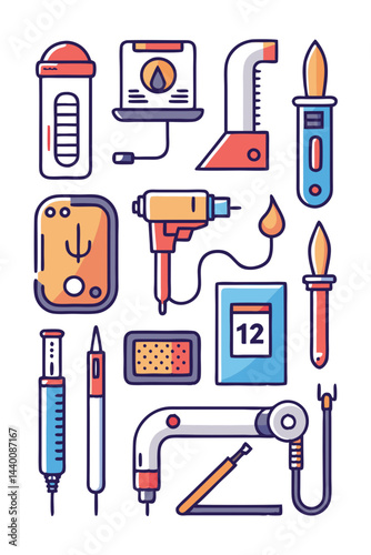  Creative Soldering Tools Icon Overview