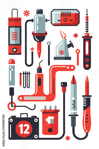  Comprehensive Soldering Tools Icon Set